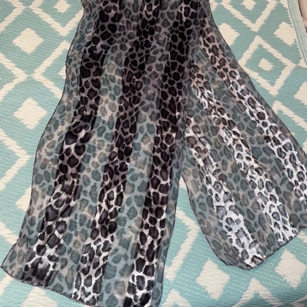 Sheer animal print scarf